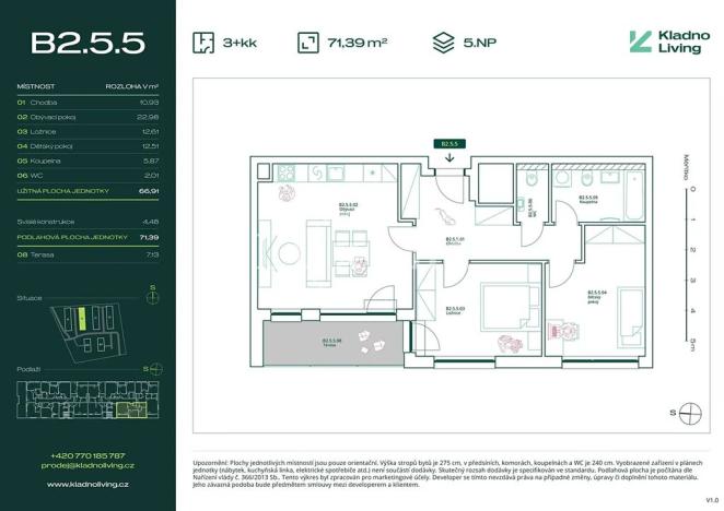 Prodej bytu 3+kk, Kladno, Pražská, 67 m2