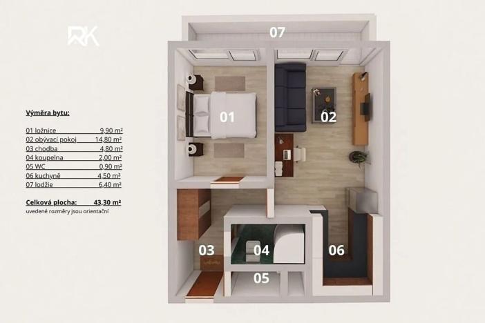 Prodej bytu 2+kk, Kolín, Rimavské Soboty, 40 m2