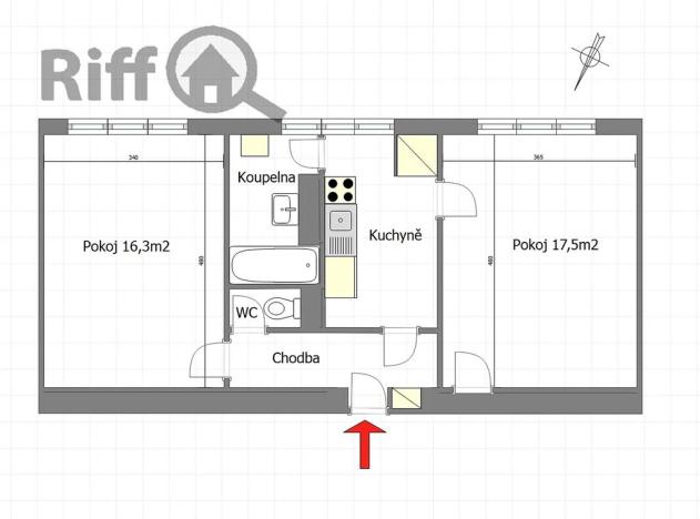 Prodej bytu 2+1, Slavkov u Brna, sídliště Nádražní, 58 m2