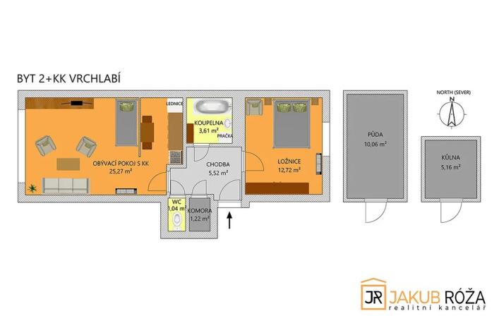 Prodej bytu 2+kk, Vrchlabí, Letná, 49 m2
