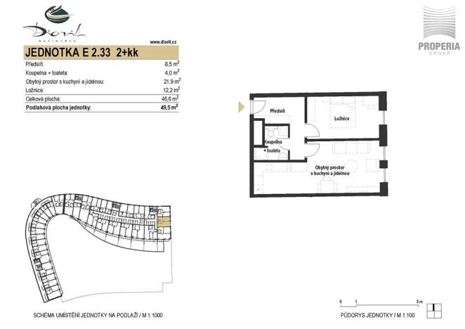 Prodej bytu 2+kk, Brno, Bystrcká, 50 m2