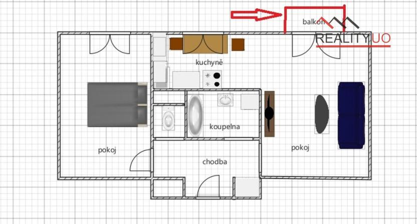 Prodej bytu 2+1, Rychnov nad Kněžnou, Jiráskova, 52 m2