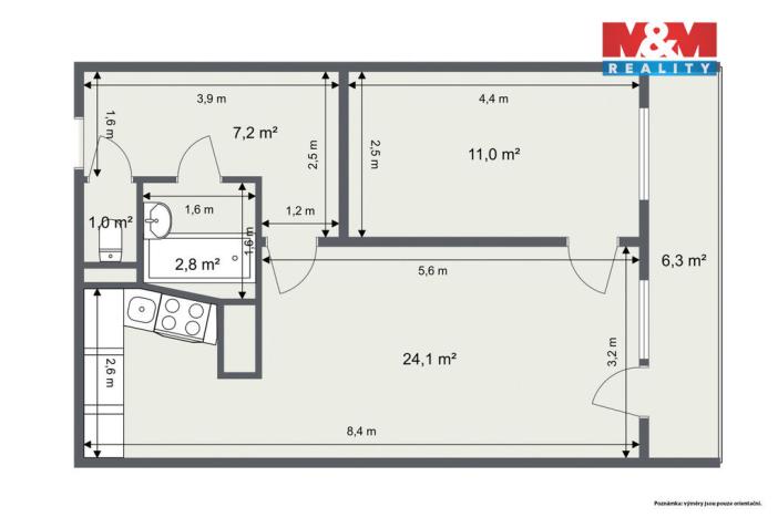 Prodej bytu 2+1, Teplice, Alejní, 46 m2