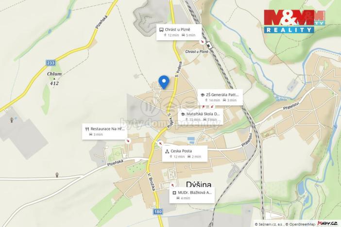 Pronájem bytu 2+1, Dýšina, K Chlumu, 50 m2