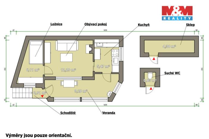 Prodej chaty, Střelice, 34 m2