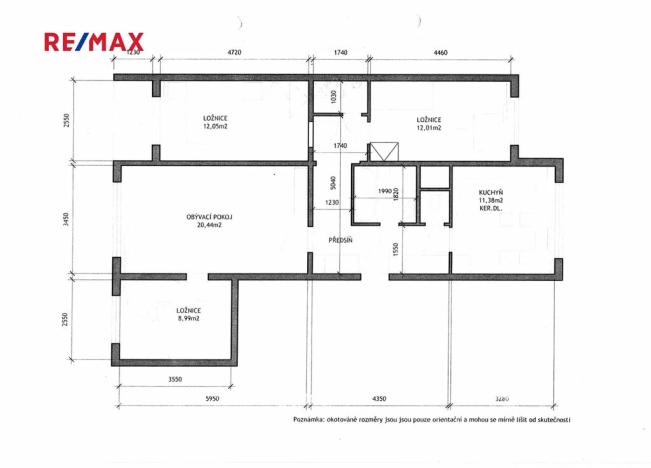 Pronájem bytu 4+1, Praha - Modřany, Daňkova, 89 m2