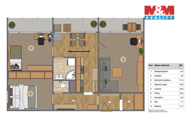 Prodej bytu 3+1, Chomutov, Havlíčkova, 62 m2