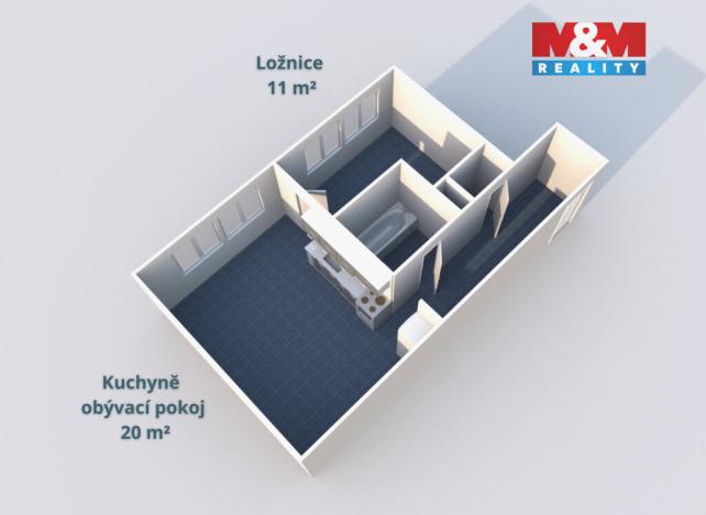 Pronájem bytu 2+kk, Nová Včelnice, Na Hliněnce, 43 m2
