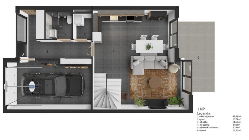 Pronájem rodinného domu, Mladá Boleslav - Chrást, 157 m2