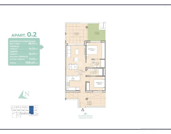Prodej atypického bytu, Los Alcázares, Španělsko, 74 m2
