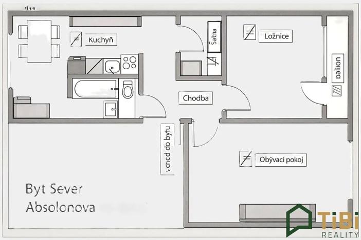 Prodej bytu 2+1, Blansko, Absolonova, 55 m2