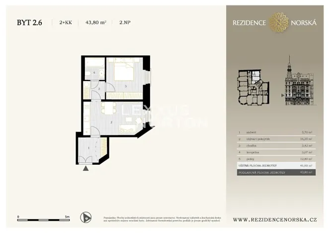 Prodej bytu 2+kk, Praha - Vršovice, Norská, 44 m2