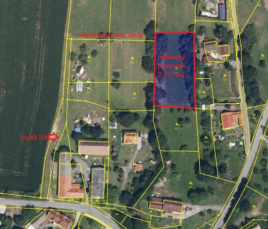 Prodej pozemku, Hřibojedy, 2371 m2