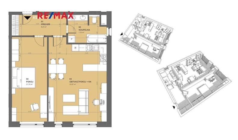 Prodej bytu 2+kk, České Budějovice, České Vrbné, 77 m2