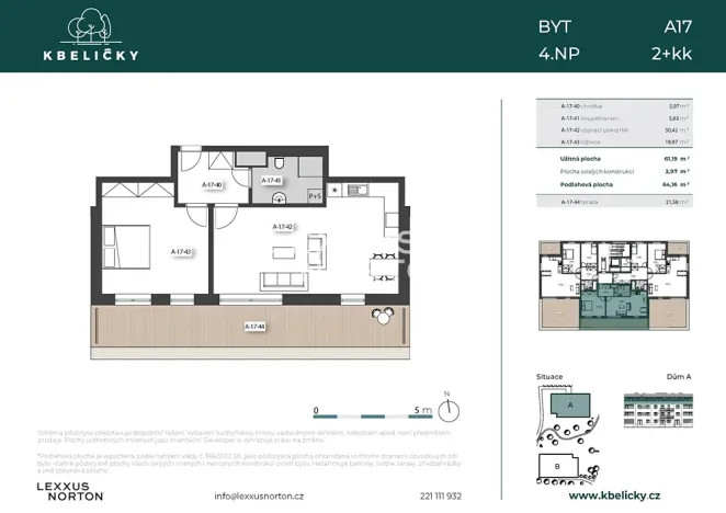 Prodej bytu 2+kk, Praha - Kbely, Hůlkova, 64 m2