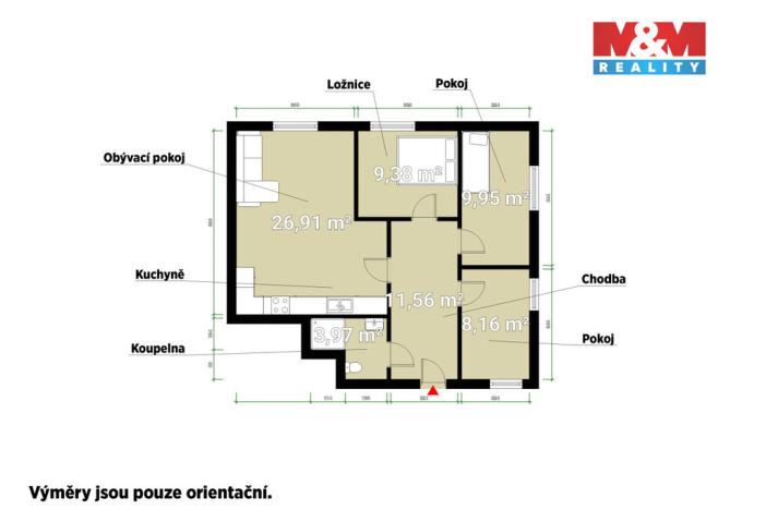 Pronájem bytu 4+kk, Plzeň - Lhota, Kolem Zahrad, 68 m2