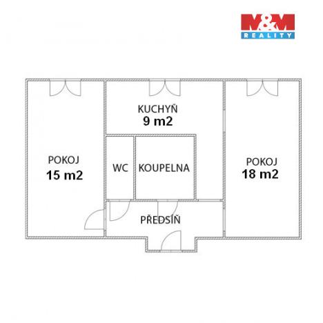 Prodej bytu 2+1, Jirkov, Karla Čapka, 53 m2