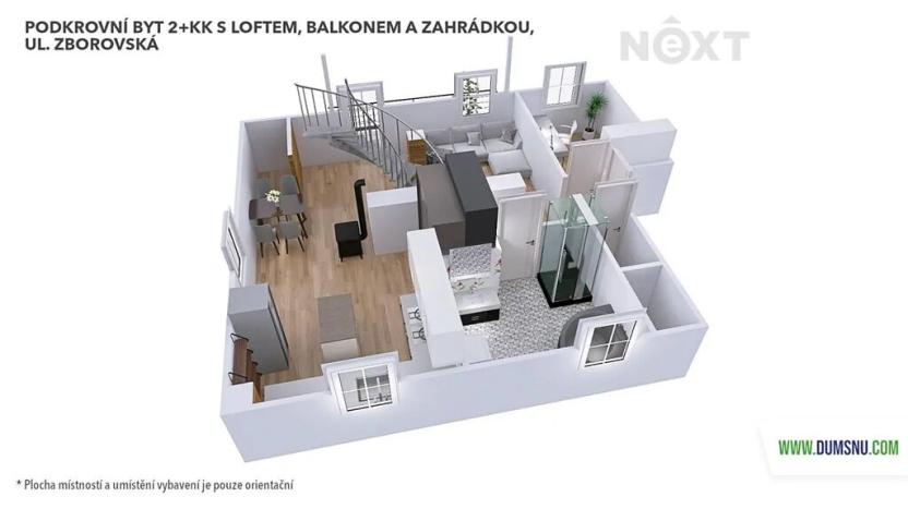 Pronájem bytu 2+kk, Šumperk, Zborovská, 83 m2