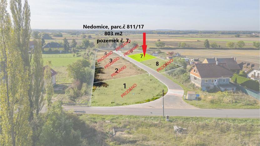 Prodej pozemku, Nedomice, 803 m2