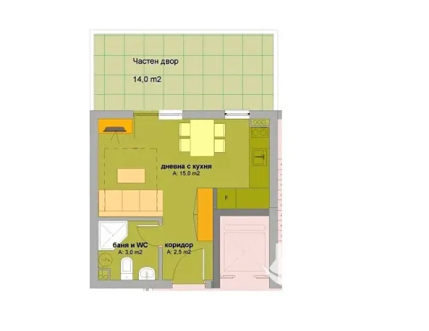 Prodej bytu 1+kk, Bjala, Bulharsko, 39 m2