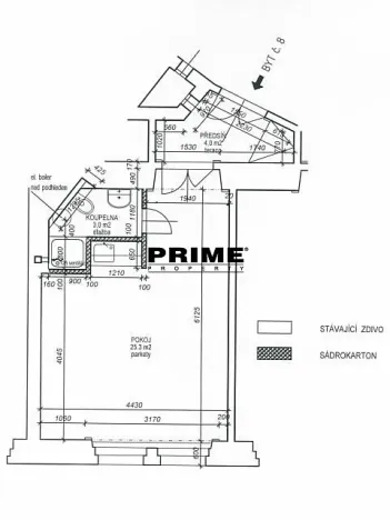 Pronájem bytu 1+kk, Praha - Staré Město, Martinská, 32 m2
