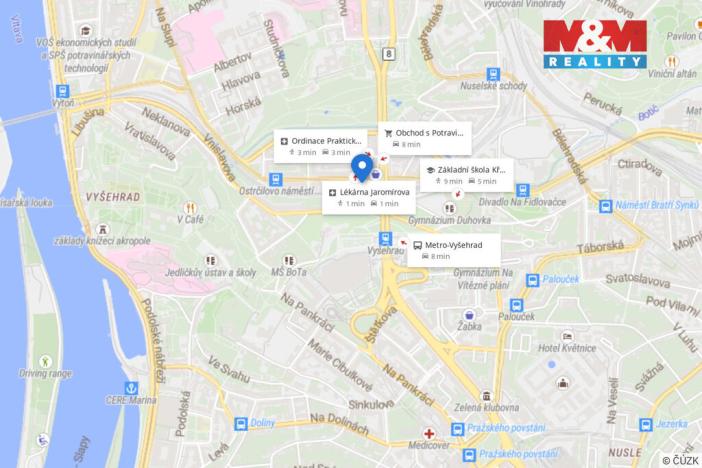 Pronájem bytu 2+kk, Praha - Nusle, Jaromírova, 63 m2