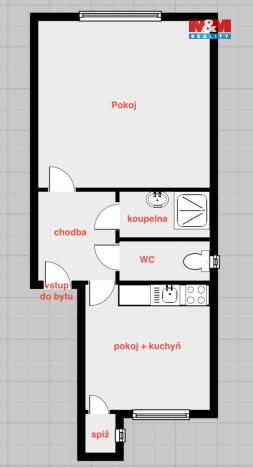 Pronájem bytu 2+kk, Ostrava - Mariánské Hory, Hudební, 46 m2