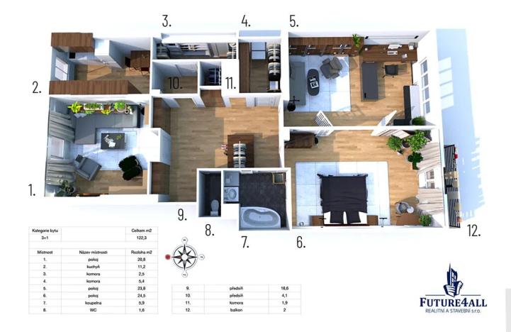 Prodej bytu 3+1, Praha - Holešovice, Dobrovského, 120 m2
