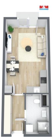 Pronájem bytu 1+kk, Zlín, Nad Stráněmi, 33 m2