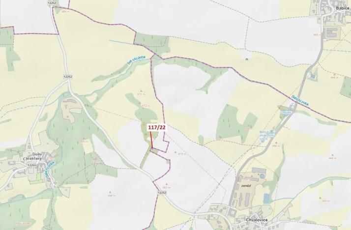 Dražba pozemku, Chvalovice, 177 m2
