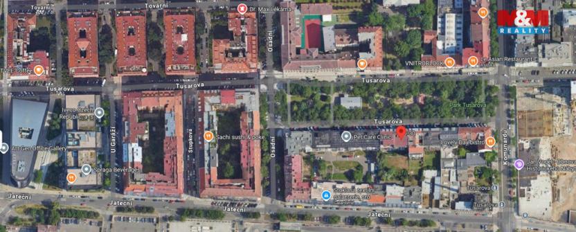 Pronájem garážového stání, Praha - Holešovice, Tusarova, 12 m2