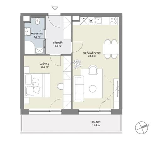 Prodej bytu 2+kk, Praha - Hlubočepy, Na Zlíchově, 52 m2