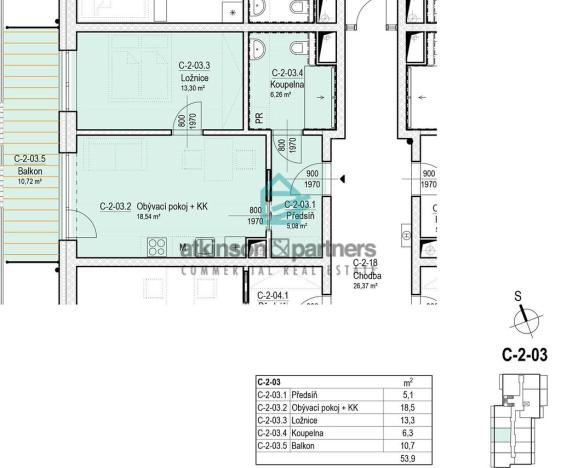 Prodej bytu 2+kk, Hluboká nad Vltavou, 54 m2