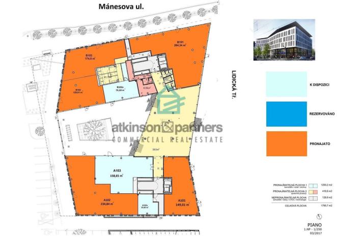 Pronájem kanceláře, České Budějovice - České Budějovice 7, Lidická tř., 3300 m2