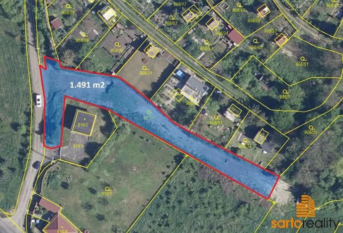 Prodej zahrady, Bystřany, 1491 m2