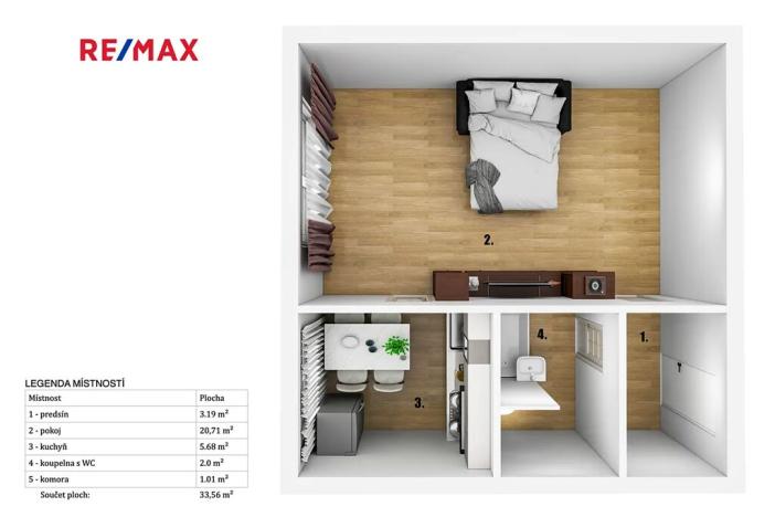 Prodej bytu 1+1, Praha - Střížkov, Černého, 34 m2