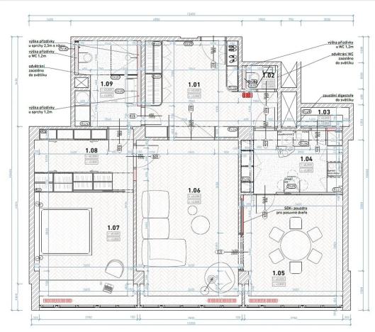 Pronájem bytu 3+1, Praha - Holešovice, Milady Horákové, 100 m2