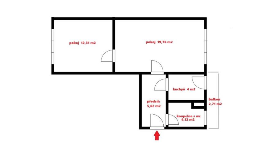 Prodej bytu 2+1, Soběslav, 46 m2