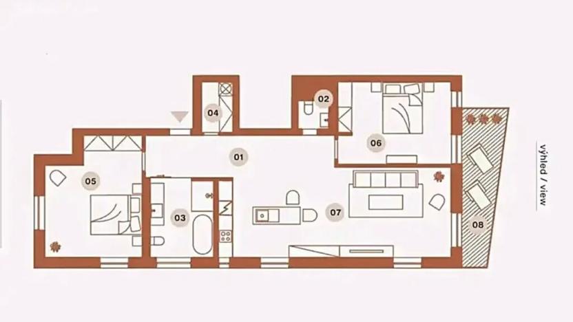 Pronájem bytu 3+kk, Praha, U Dívčích hradů, 123 m2