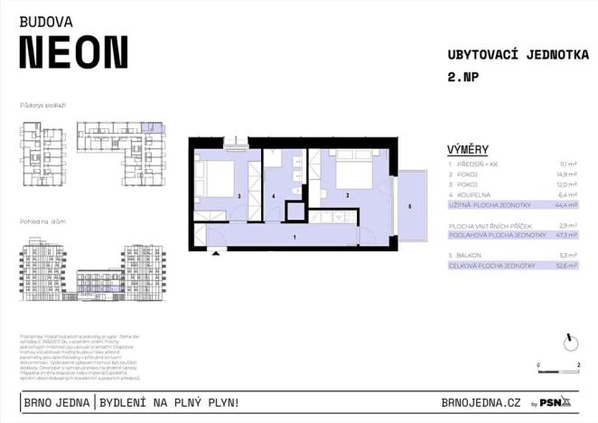 Prodej bytu 2+1, Brno, Plynárenská, 47 m2