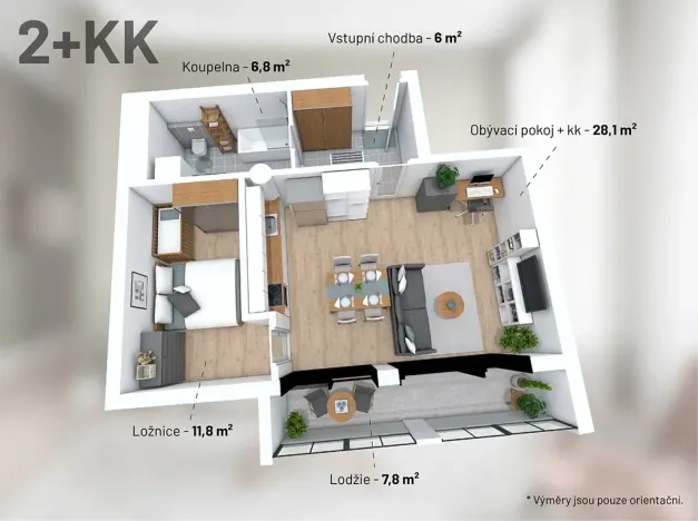 Pronájem bytu 2+kk, Třebíč, Tomáše Bati, 55 m2