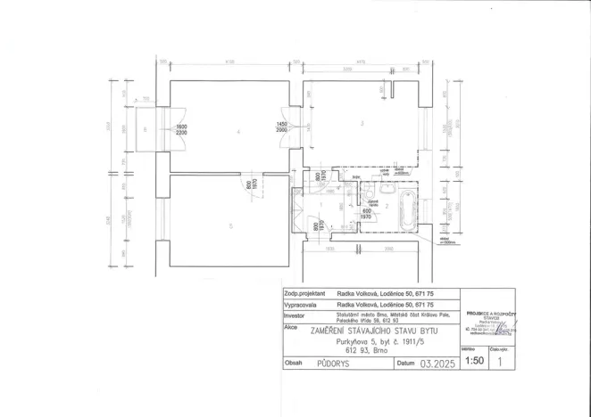 Dražba bytu 2+1, Brno, Purkyňova, 48 m2