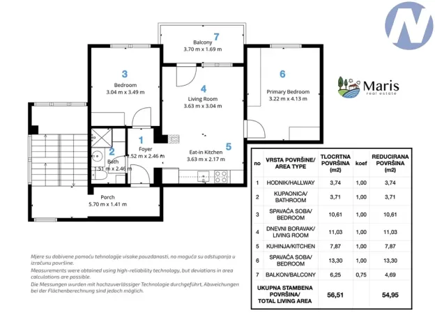 Prodej bytu 3+1, Ližnjan, Chorvatsko, Kazali, 57 m2