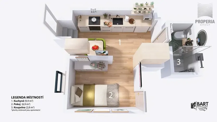 Pronájem bytu 1+kk, Brno, Teslova, 20 m2