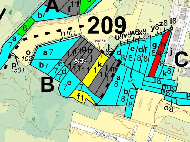 Dražba lesa, Vracov, 2231 m2