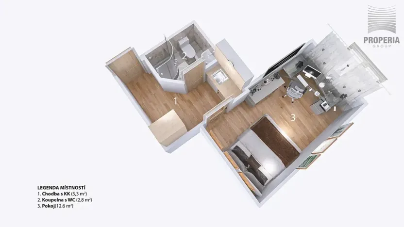 Pronájem bytu 1+kk, Brno, Svatoplukova, 21 m2