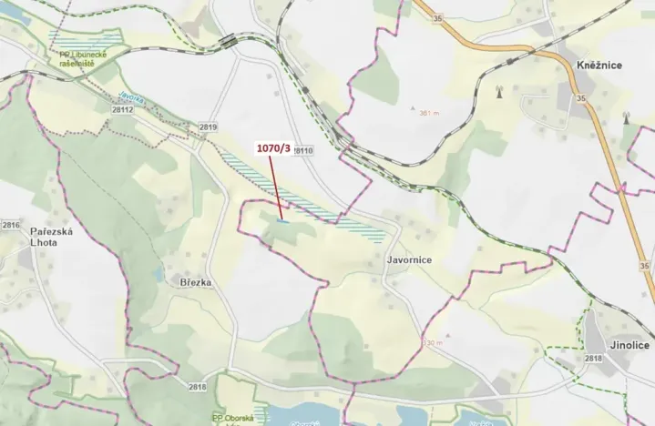 Dražba pozemku, Kněžnice, 631 m2