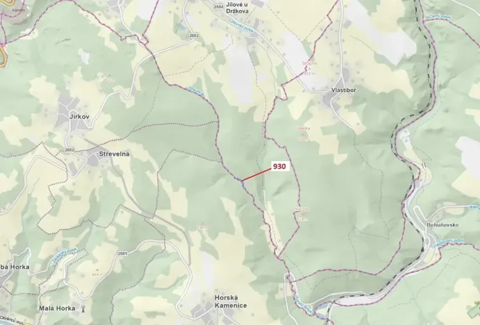 Dražba lesa, Jílové u Držkova, 967 m2