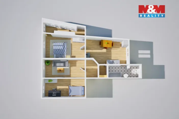 Prodej bytu 3+1, Trmice - Koštov, 67 m2