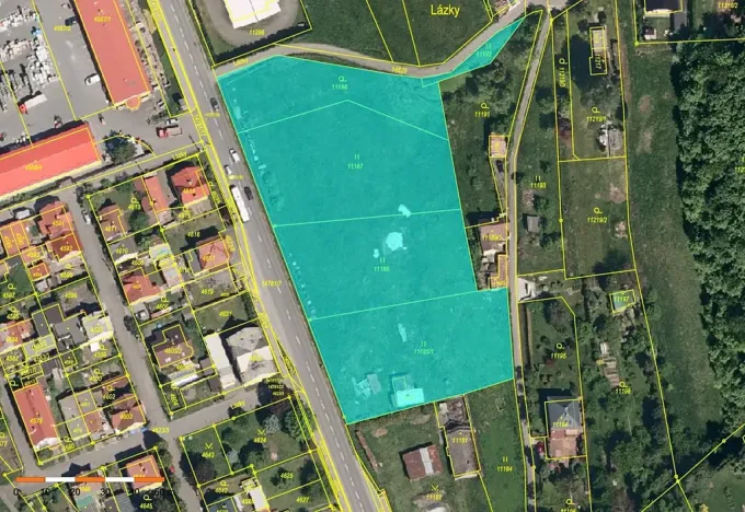 Prodej komerčního pozemku, Vsetín, Lázky, 7619 m2